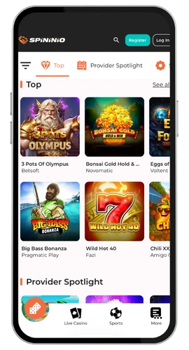 Spininio Casino página 